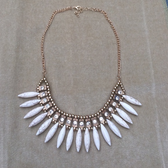 Chunky bib statement necklace with crystals