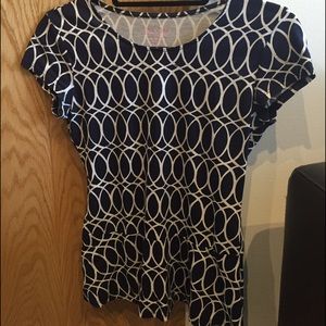 Lilly Pulitzer Alene Navy/White Peplum XS WornOnce