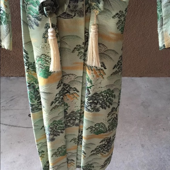 Vintage 1930s Brocade Dressing Gown Robe Tassels - Picture 2 of 4