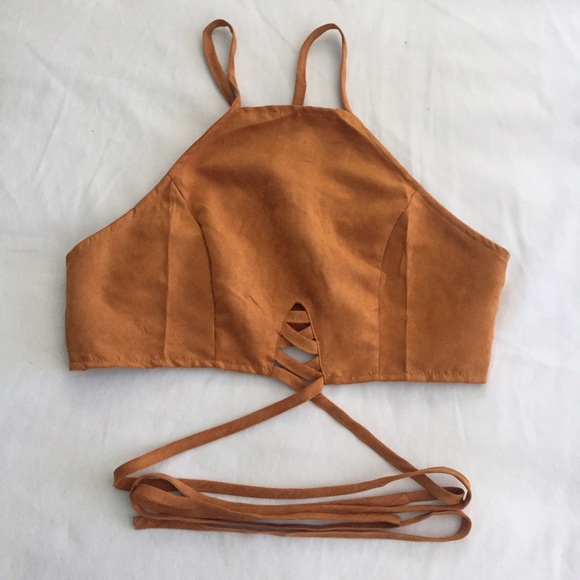 Tan Faux Suede Top - Picture 2 of 4