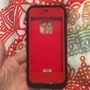 Red lifeproof iPhone 5/5s