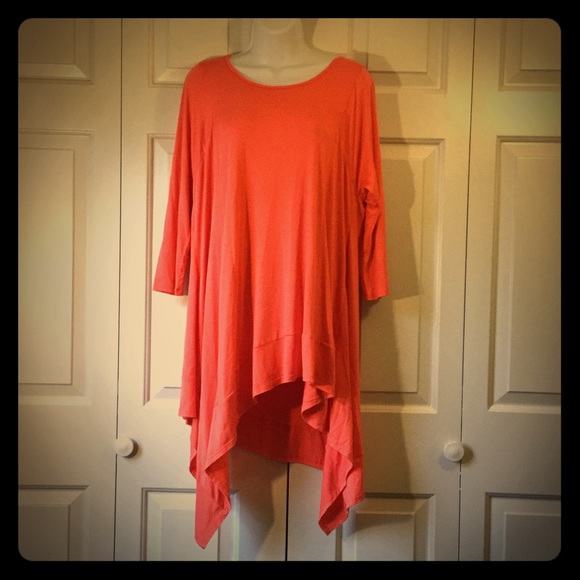 NWT orange asymmetrical tunic