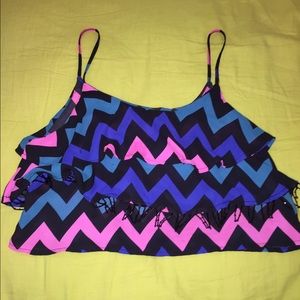 ruffle zigzag crop top