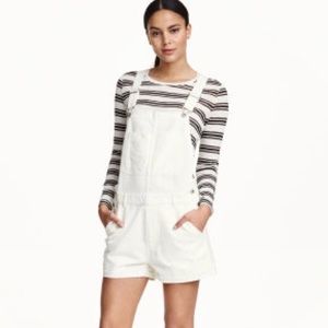 White overall shorts