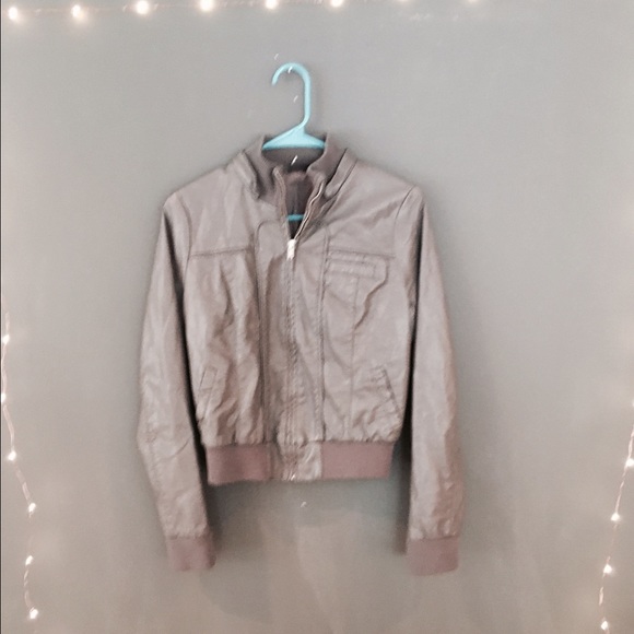 Grey sparkle & fade leather jacket!