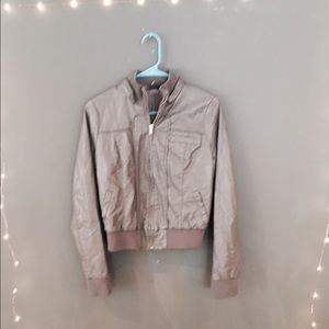 Grey sparkle & fade leather jacket!