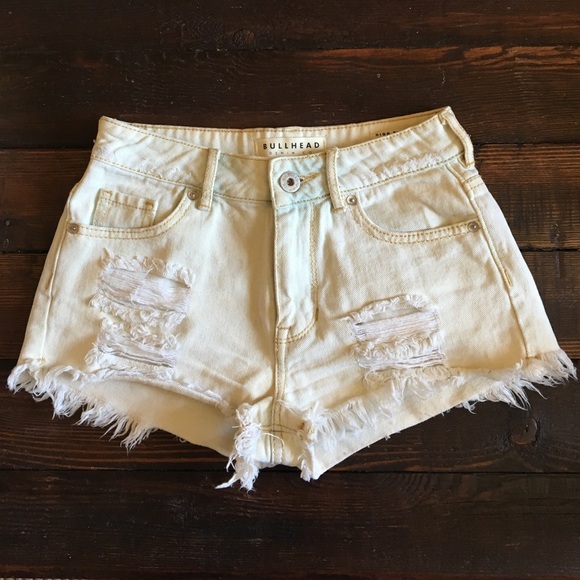 Bleach White Bullhead Denim High Rise Short Sz 0