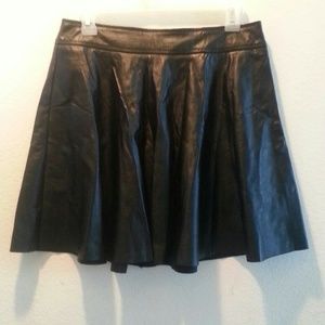 SOLD Faux leather skater skirt