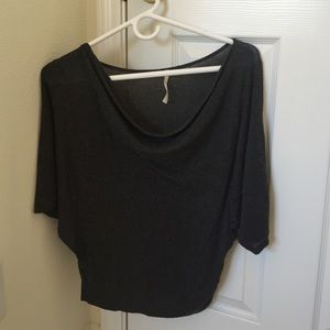 Charcoal Bat Wing Blouse