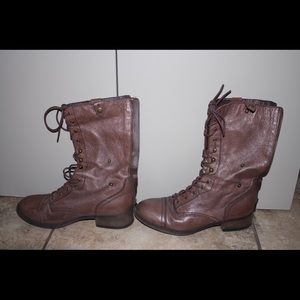 Brown leather Steve Madden Troopa Boots