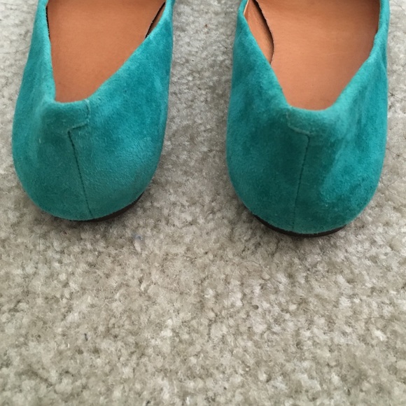 Madewell Suede Teal Pointed Flats - Picture 2 of 3