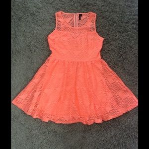 Cute pattern flowing dress-Peachy Pink