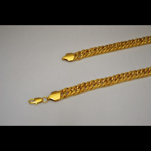14K Gold Plated Jay Z Style Cuban Link Neck Chain - Picture 3 of 4