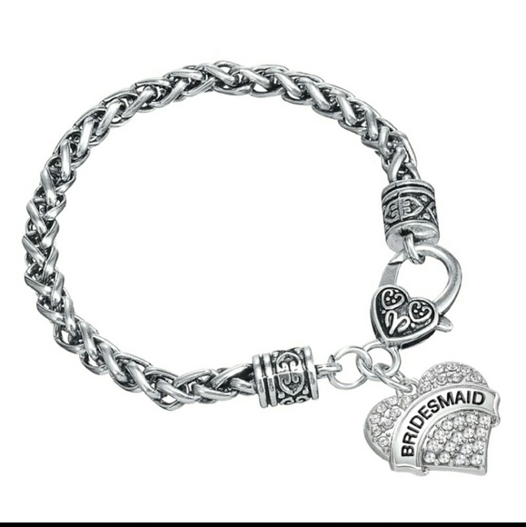 Nwt bridesmaid heart charm  bracelet - Picture 1 of 2