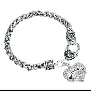 Nwt bridesmaid heart charm  bracelet