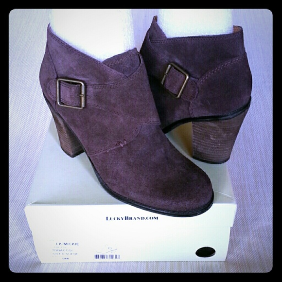 LUCKY BRAND ANKLE BOOTS Brown Suede