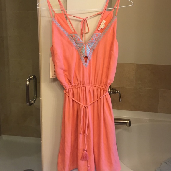 NWT coral/orange dress with Tassel belt size small