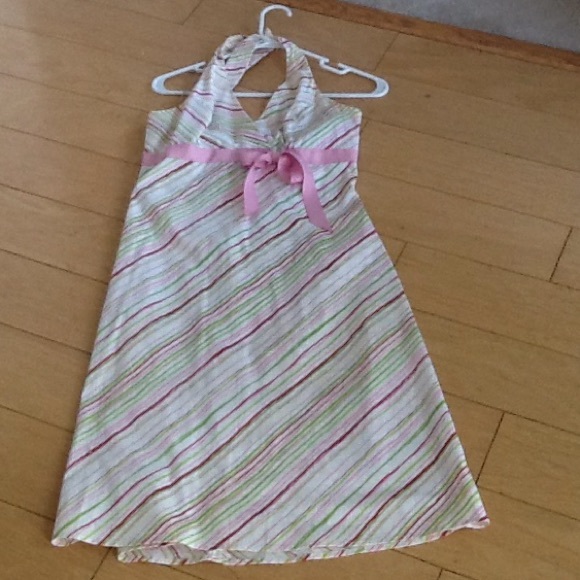 Striped halter dress - Picture 1 of 3