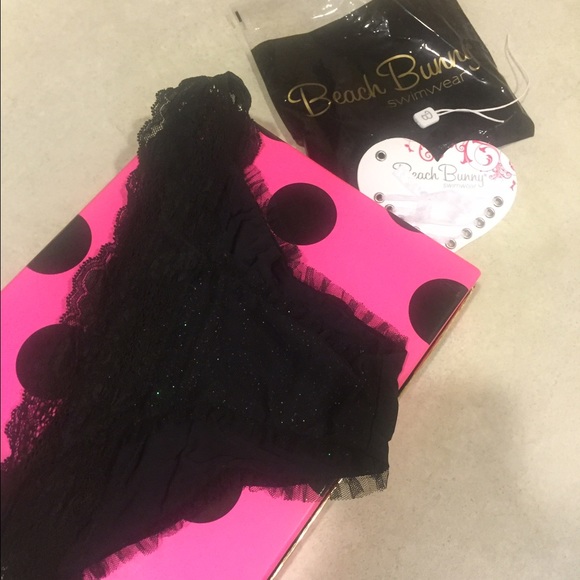 Beach Bunny sheer delight black lace bikini bottom