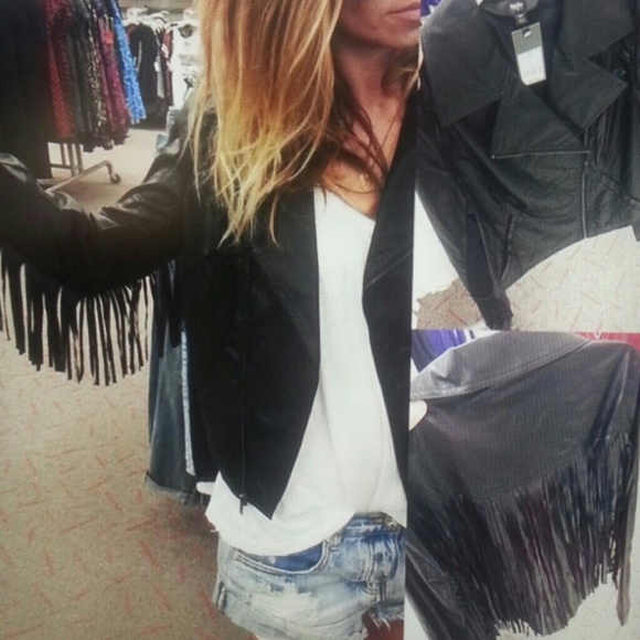 mossimo Jackets & Blazers - Cool  black  fringe jacket size M