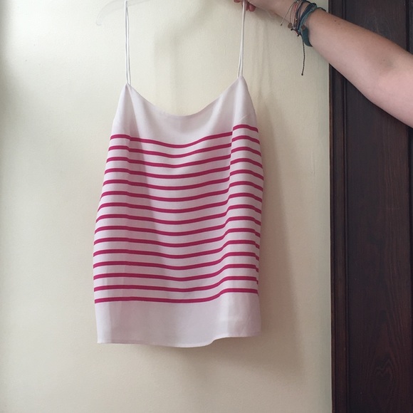 Banana Republic pink and white striped dress