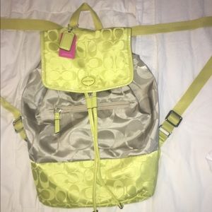 SOLD Coach nylon color block backpack