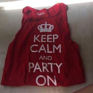 Keep calm and party on Jac Vanek tank