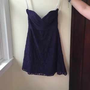 Violet lace bridesmaids dress