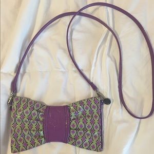 Vera Bradley purple punch bow clutch/crossbody