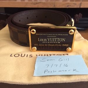 Louis Vuitton Inventeur Damier Ebene Belt