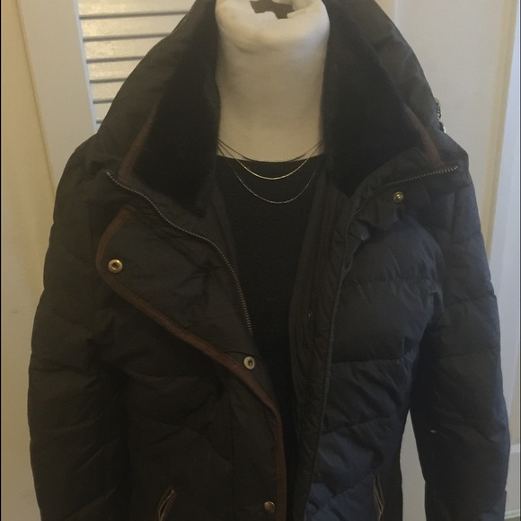 Dark Brown DEX puffer coat. XL