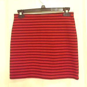 Red and Black Striped Skirt