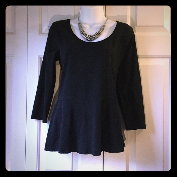 Express black peplum top with zipper back