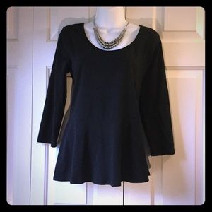Express black peplum top with zipper back