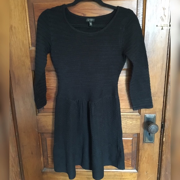 Black knit dress