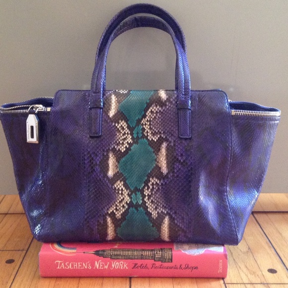 Salvatore Ferragamo Handbags - Salvatore Ferragamo Python Verve Purple Tote