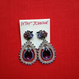 Betsey Johnson rhinestone style earrings NEW