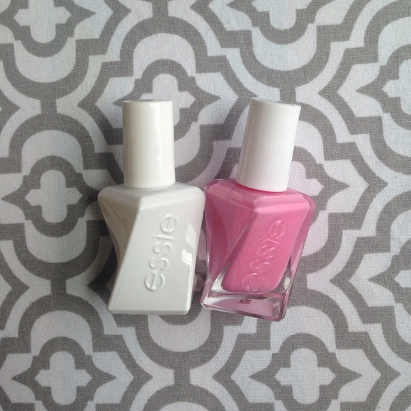 Esse gel polish clear topcoat and pink