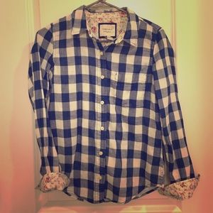 Blue and White Checkered Top
