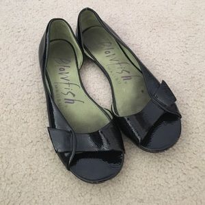 Open black flats
