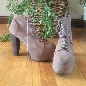 Platform ankle lace up boots