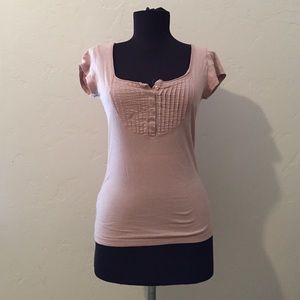 xs H&M light pink ruffled shirt