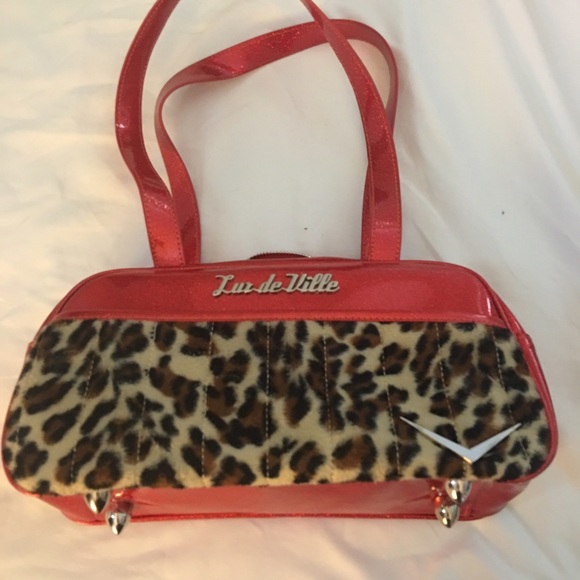 Pinup leopard red sparkle purse!
