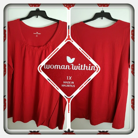 Woman Within Tops - ❤ NWOT Woman's Red Tunic Size 1X ❤