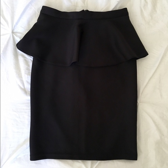 Topshop PETITE black pencil skirt with peplum