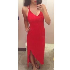 NWT red maxi dress with slit