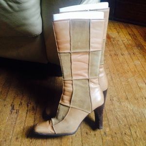 ME TOO Tan Leather & Suede Boots