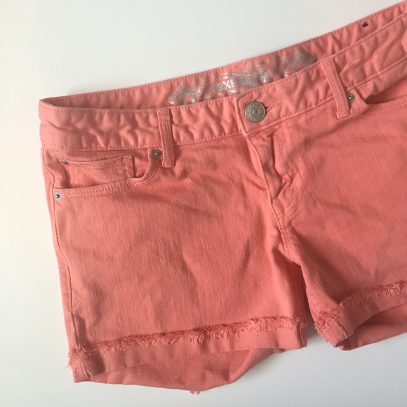 Express Pants - Express Coral Cut-Off Shorts