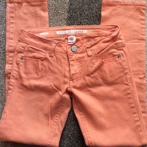 Mossimo Long Capri Light Orange jeggings