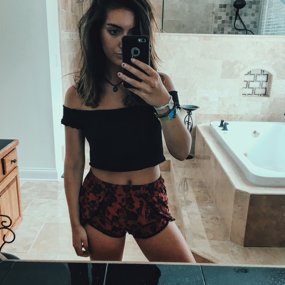patterned flowy shorts